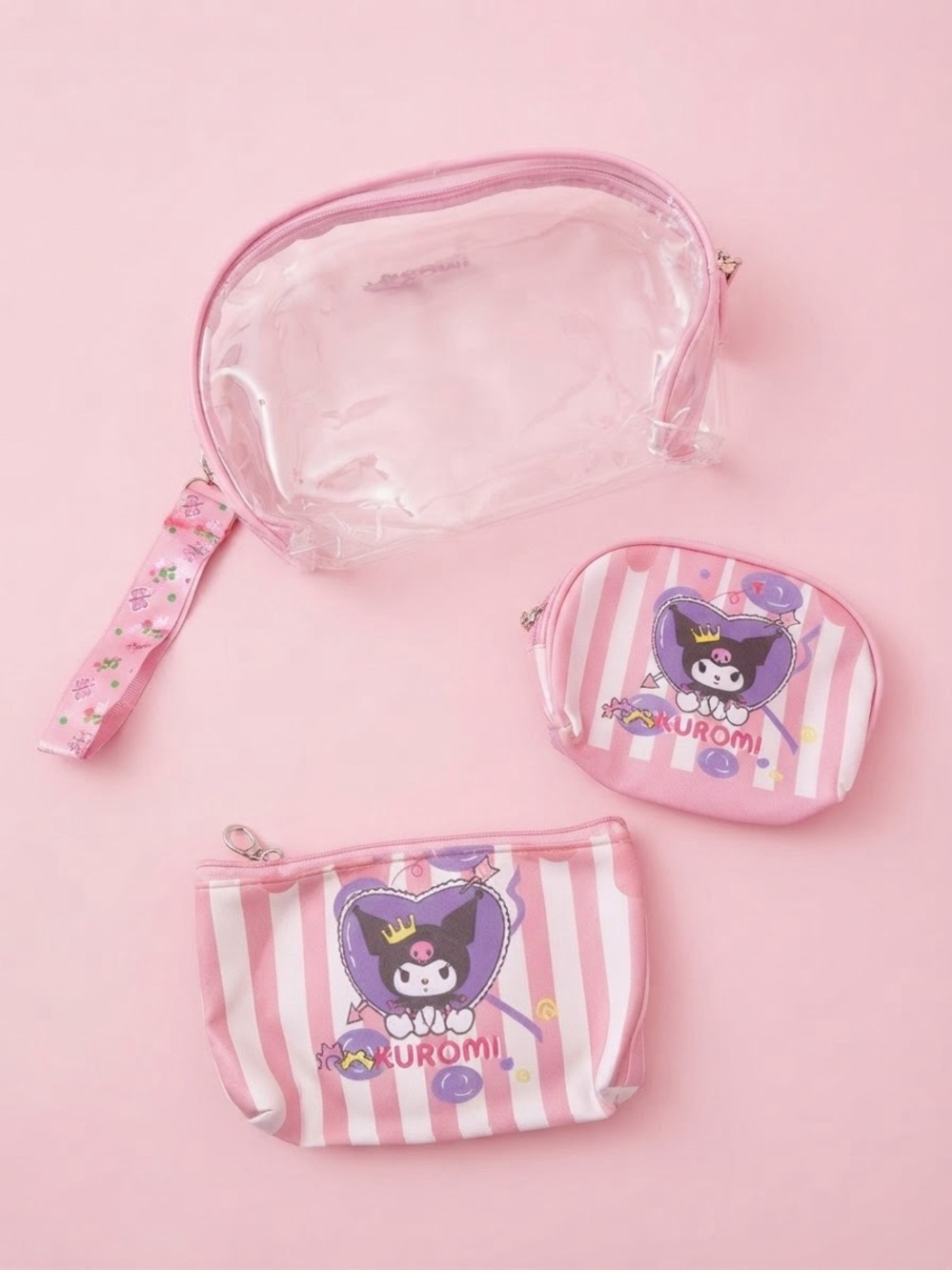 Pink Kids Cosmetic & Coin Pouch Set